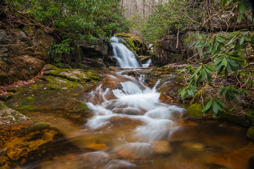 A long exposure photography of the Blue Hole waterfall in Cartery County, TN.