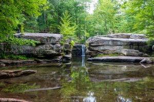 A 6 second long exposure photo of the Coxing Kill and the pool it feeds into at Mohonk Preserve.