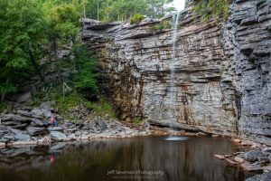 A photo of the nearly 60 foot tall Awosting Falls at Minnewaska State Park Preserve in Kerhonkson, NY.