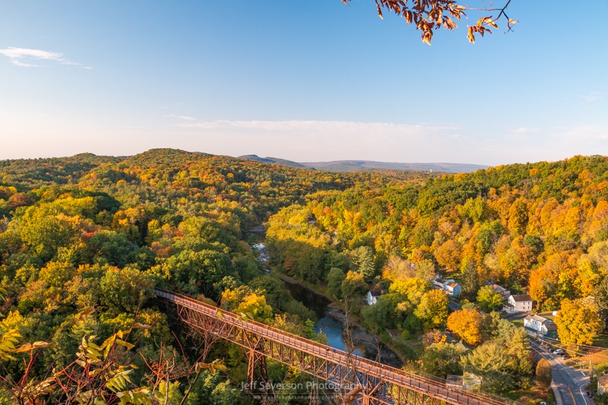 A landscape photo from the cliff on top of Joppenbergh Mountain in Rosendale, NY.