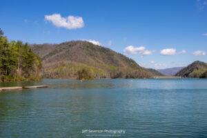 A fishing and boating area at Watauga Lake in Elizabethton, TN on an April morning.
