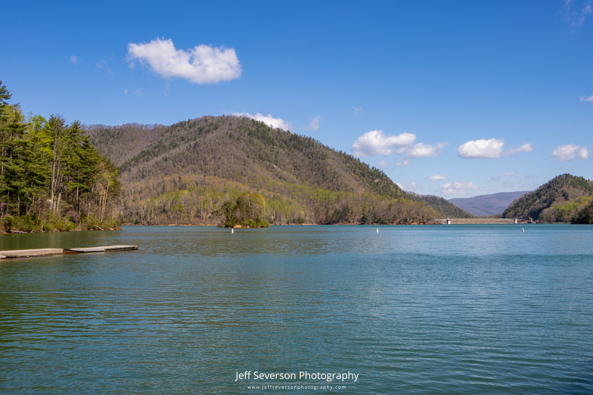 A fishing and boating area at Watauga Lake in Elizabethton, TN on an April morning.